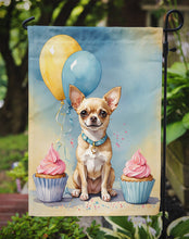 Load image into Gallery viewer, Chihuahua Happy Birthday Garden Flag –Dog Birthday Cupcake Yard Decor with Balloons