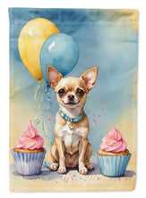Load image into Gallery viewer, Chihuahua Happy Birthday Garden Flag –Dog Birthday Cupcake Yard Decor with Balloons