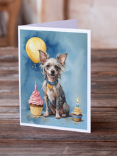 Load image into Gallery viewer, Chinese Crested Happy Birthday Greeting Cards - Blank Note Cards – 8-Pack of Artist-Designed Cards with Envelopes
