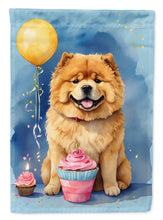 Load image into Gallery viewer, Chow Chow Happy Birthday Garden Flag –Dog Birthday Cupcake Yard Decor with Balloons