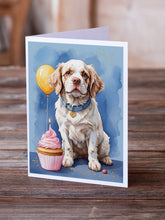 Load image into Gallery viewer, Clumber Spaniel Happy Birthday Greeting Cards - Blank Note Cards – 8-Pack of Artist-Designed Cards with Envelopes