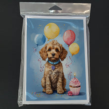 Load image into Gallery viewer, Cockapoo Happy Birthday Greeting Cards - Blank Note Cards – 8-Pack of Artist-Designed Cards with Envelopes