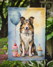 Load image into Gallery viewer, Collie Happy Birthday Garden Flag –Dog Birthday Cupcake Yard Decor with Balloons