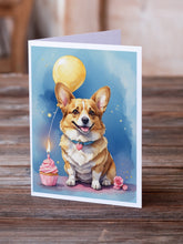 Load image into Gallery viewer, Corgi Happy Birthday Greeting Cards - Blank Note Cards – 8-Pack of Artist-Designed Cards with Envelopes