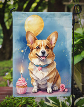 Load image into Gallery viewer, Corgi Happy Birthday Garden Flag –Dog Birthday Cupcake Yard Decor with Balloons
