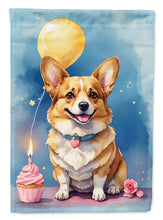 Load image into Gallery viewer, Corgi Happy Birthday Garden Flag –Dog Birthday Cupcake Yard Decor with Balloons