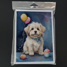 Load image into Gallery viewer, Coton De Tulear Happy Birthday Greeting Cards - Blank Note Cards – 8-Pack of Artist-Designed Cards with Envelopes