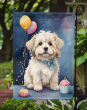 Load image into Gallery viewer, Coton De Tulear Happy Birthday Garden Flag –Dog Birthday Cupcake Yard Decor with Balloons