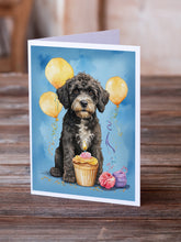 Load image into Gallery viewer, Portuguese Water Dog Happy Birthday Greeting Cards - Blank Note Cards – 8-Pack of Artist-Designed Cards with Envelopes