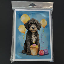 Load image into Gallery viewer, Portuguese Water Dog Happy Birthday Greeting Cards - Blank Note Cards – 8-Pack of Artist-Designed Cards with Envelopes