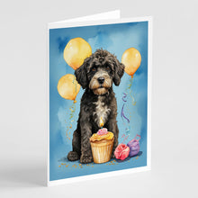 Load image into Gallery viewer, Portuguese Water Dog Happy Birthday Greeting Cards - Blank Note Cards – 8-Pack of Artist-Designed Cards with Envelopes