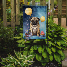 Load image into Gallery viewer, Pug Happy Birthday Garden Flag –Dog Birthday Cupcake Yard Decor with Balloons