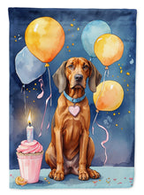 Load image into Gallery viewer, Redbone Coonhound Happy Birthday Garden Flag –Dog Birthday Cupcake Yard Decor with Balloons