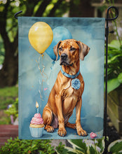 Load image into Gallery viewer, Rhodesian Ridgeback Happy Birthday Garden Flag –Dog Birthday Cupcake Yard Decor with Balloons