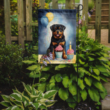 Load image into Gallery viewer, Rottweiler Happy Birthday Garden Flag –Dog Birthday Cupcake Yard Decor with Balloons