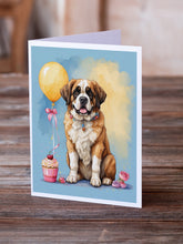 Load image into Gallery viewer, Saint Bernard Happy Birthday Greeting Cards - Blank Note Cards – 8-Pack of Artist-Designed Cards with Envelopes