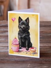 Load image into Gallery viewer, Schipperke Happy Birthday Greeting Cards - Blank Note Cards – 8-Pack of Artist-Designed Cards with Envelopes