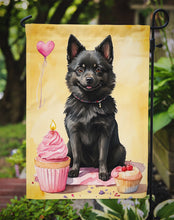 Load image into Gallery viewer, Schipperke Happy Birthday Garden Flag –Dog Birthday Cupcake Yard Decor with Balloons