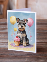 Load image into Gallery viewer, Schnauzer Happy Birthday Greeting Cards - Blank Note Cards – 8-Pack of Artist-Designed Cards with Envelopes