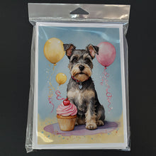 Load image into Gallery viewer, Schnauzer Happy Birthday Greeting Cards - Blank Note Cards – 8-Pack of Artist-Designed Cards with Envelopes