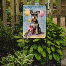 Load image into Gallery viewer, Schnauzer Happy Birthday Garden Flag –Dog Birthday Cupcake Yard Decor with Balloons