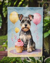 Load image into Gallery viewer, Schnauzer Happy Birthday Garden Flag –Dog Birthday Cupcake Yard Decor with Balloons