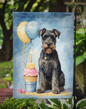 Load image into Gallery viewer, Schnauzer Happy Birthday Garden Flag –Dog Birthday Cupcake Yard Decor with Balloons