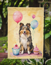 Load image into Gallery viewer, Sheltie Happy Birthday Garden Flag –Dog Birthday Cupcake Yard Decor with Balloons