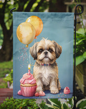 Load image into Gallery viewer, Shih Tzu Happy Birthday Garden Flag –Dog Birthday Cupcake Yard Decor with Balloons