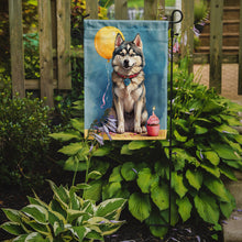 Load image into Gallery viewer, Siberian Husky Happy Birthday Garden Flag –Dog Birthday Cupcake Yard Decor with Balloons