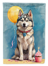 Load image into Gallery viewer, Siberian Husky Happy Birthday Garden Flag –Dog Birthday Cupcake Yard Decor with Balloons