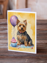 Load image into Gallery viewer, Silky Terrier Happy Birthday Greeting Cards - Blank Note Cards – 8-Pack of Artist-Designed Cards with Envelopes
