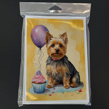 Load image into Gallery viewer, Silky Terrier Happy Birthday Greeting Cards - Blank Note Cards – 8-Pack of Artist-Designed Cards with Envelopes