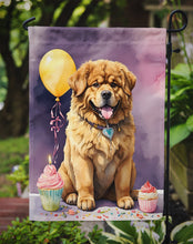 Load image into Gallery viewer, Tibetan Mastiff Happy Birthday Garden Flag –Dog Birthday Cupcake Yard Decor with Balloons
