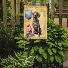 Load image into Gallery viewer, Weimaraner Happy Birthday Garden Flag –Dog Birthday Cupcake Yard Decor with Balloons