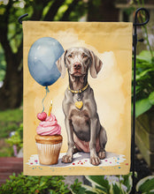 Load image into Gallery viewer, Weimaraner Happy Birthday Garden Flag –Dog Birthday Cupcake Yard Decor with Balloons