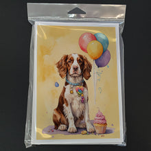Load image into Gallery viewer, Welsh Springer Spaniel Happy Birthday Greeting Cards - Blank Note Cards – 8-Pack of Artist-Designed Cards with Envelopes