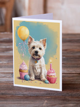 Load image into Gallery viewer, Westie Happy Birthday Greeting Cards - Blank Note Cards – 8-Pack of Artist-Designed Cards with Envelopes