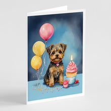 Load image into Gallery viewer, Yorkipoo Happy Birthday Greeting Cards - Blank Note Cards – 8-Pack of Artist-Designed Cards with Envelopes