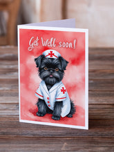 Load image into Gallery viewer, Affenpinscher Get Well Soon Greeting Cards - Blank Note Cards – 8-Pack of Artist-Designed Cards with Envelopes