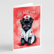 Load image into Gallery viewer, Affenpinscher Get Well Soon Greeting Cards - Blank Note Cards – 8-Pack of Artist-Designed Cards with Envelopes