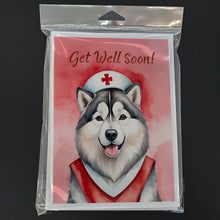 Load image into Gallery viewer, Alaskan Malamute Get Well Soon Greeting Cards - Blank Note Cards – 8-Pack of Artist-Designed Cards with Envelopes