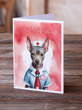 Load image into Gallery viewer, American Hairless Terrier Get Well Soon Greeting Cards - Blank Note Cards – 8-Pack of Artist-Designed Cards with Envelopes
