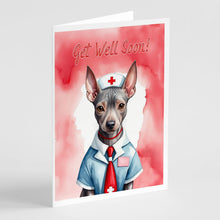 Load image into Gallery viewer, American Hairless Terrier Get Well Soon Greeting Cards - Blank Note Cards – 8-Pack of Artist-Designed Cards with Envelopes