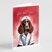Load image into Gallery viewer, American Water Spaniel Get Well Soon Greeting Cards - Blank Note Cards – 8-Pack of Artist-Designed Cards with Envelopes