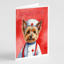 Load image into Gallery viewer, Australian Terrier Get Well Soon Greeting Cards - Blank Note Cards – 8-Pack of Artist-Designed Cards with Envelopes