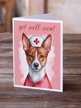 Load image into Gallery viewer, Basenji Get Well Soon Greeting Cards - Blank Note Cards – 8-Pack of Artist-Designed Cards with Envelopes