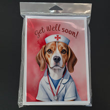 Load image into Gallery viewer, Beagle Get Well Soon Greeting Cards - Blank Note Cards – 8-Pack of Artist-Designed Cards with Envelopes