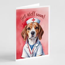 Load image into Gallery viewer, Beagle Get Well Soon Greeting Cards - Blank Note Cards – 8-Pack of Artist-Designed Cards with Envelopes