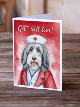 Load image into Gallery viewer, Bearded Collie Get Well Soon Greeting Cards - Blank Note Cards – 8-Pack of Artist-Designed Cards with Envelopes